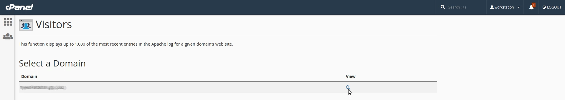 Besucher auf der Domain cPanel überprüfen