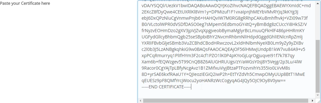 Se pune certificatul 