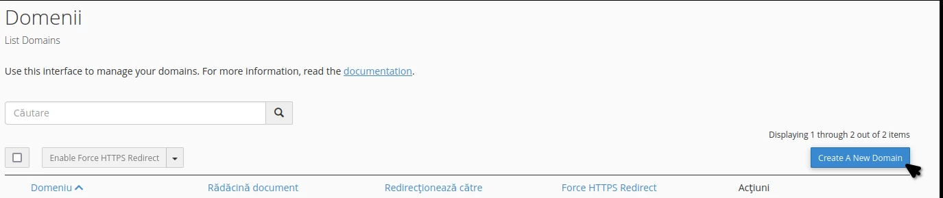 cPanel Abschluss Domains