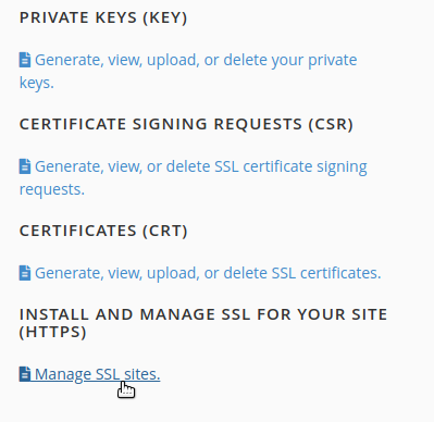 Manage ssl